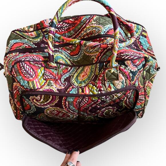 Vera Bradley Quilted Fabric Weekender Bag in Retired Pattern Heirloom Paisley - Picture 8 of 15